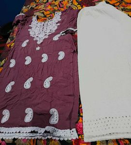 Embroidered Kurta with plazoo Paisley Design