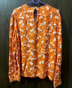 M&amp;S Floral Ruffle Long Sleeve Top