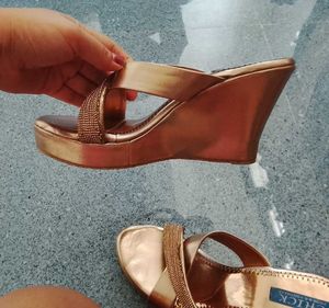 Elegant Rose Gold Embellished Heels