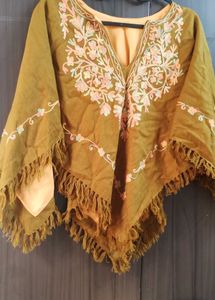 Embroidered Olive Green Kaftan Top