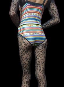 Colorful Striped One-Piece Swimsuit