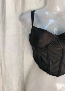 Black Corset Crop Top