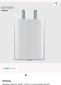 Nothing Phone 45 Watt Original Type-C Fast Charger