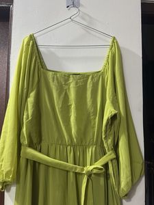 Elegant Lime Green Tiered Maxi Dress