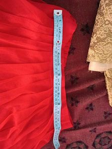 Red Lehenga Choli with Embellished Top