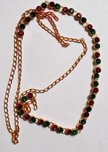 Elegant Red & Green Stone Hip chain