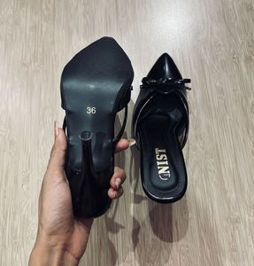 Chic Black Bow Heels with two palazzos