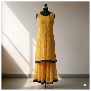 stunning yellow sharara set