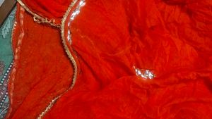 Elegant Red Embellished odhna