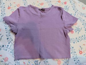 Lavender Cropped T-Shirt