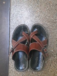Aqualite Men's Brown Leather Sandals