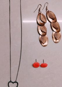 Two Earrings One Pendent Set Of 3