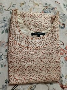 Melange IVORY AND BROWN SILK KURTA