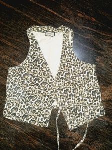 Leopard Print Vest Coat