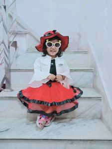 Cute Red & Black Party Dress with Hat