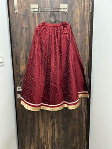 HALF SAREE WITH DUPATTA MAROON