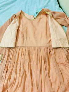 Peach Embroidered Anarkali Dress Fix Price