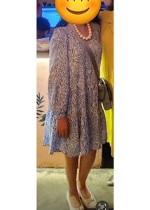 Blue &amp; White Tiered Dress
