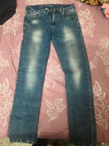 Blue Washed Denim Jeans Cantabil 34 waist