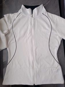 White Zip-Up Track Jacket