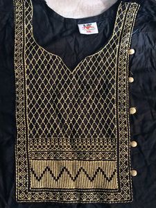 Black Kurta with Golden Embroidery