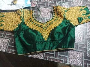 Emerald Green Embroidered Blouse