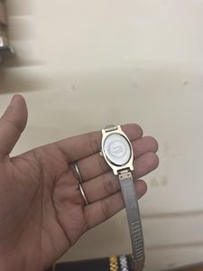 Elegant Gold Tone Green Dial Watch