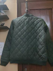 Olive Quilted Bomber Jacket