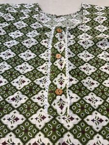 Green Geometric Print Kurta
