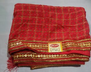 Chunari Print Red Saree