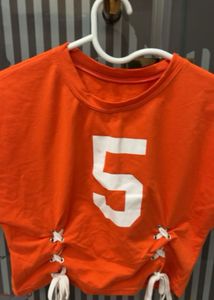 Orange Number 5 Graphic Tee