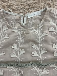 Sheer Floral Embellished Blouse