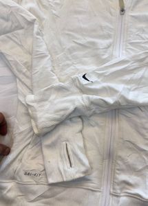 Cream Nike Dri-FIT Zip-Up Hoodie