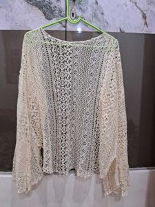 Cream Lace Cardigan
