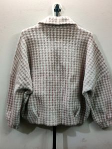 Imported women's houndstooth tweed jacket/sweater