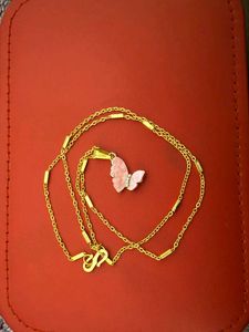 Cute Pink Butterfly Necklace