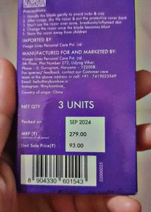 BombAe Face Razor for Women - Packing of 3