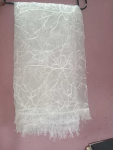 White Embroidered Net Dupatta