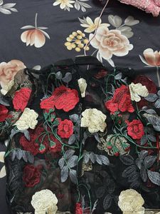 Elegant Floral Embroidered Sheer Blouse