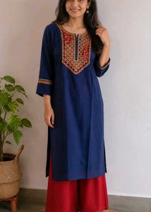 Embroidered Blue Kurta