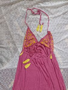 Pink Tassel Maxi Dress
