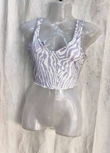 14810. Trendy Zebra Print Crop Top