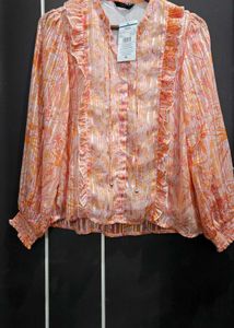 Stylish Ruffled Blouse - New with Tags!