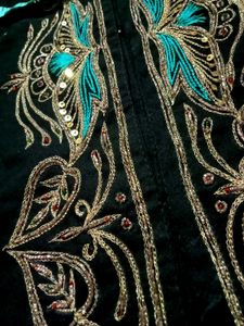 Embroidered black kurta