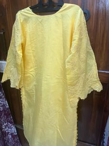 NUMA COUTURE Yellow Chikankari Kurta Set