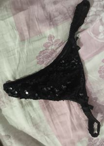 Sparkly Black Thong