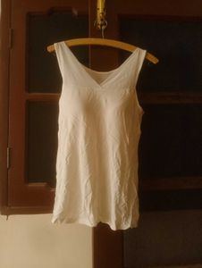 White V-Neck Tank Top