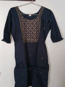 Elegant Navy Kurta Set with Dupatta