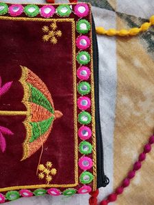 Boho Elephant Embroidered Sling Bag