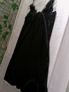 Satin Lace Trim Night dress
